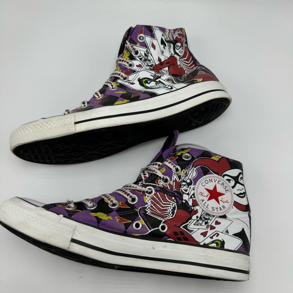Converse Harley Quinn Jocker DC High Top Chuck Taylor Sneakers Men’s 7 Womens 9 - Picture 4 of 12